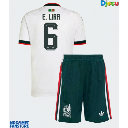 Meksiko Erik Lira #6 Gostujuci Dres za djecu SP 2026 Kratak Rukav (+ Kratke hlače)